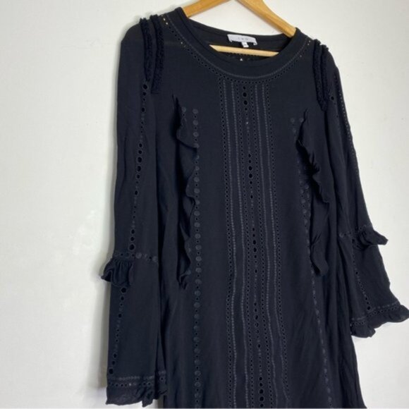 IRO Jeyss Ruffle and Eyelet Bell Sleeve Mini Dress Women Size 36 (4) - Picture 4 of 6